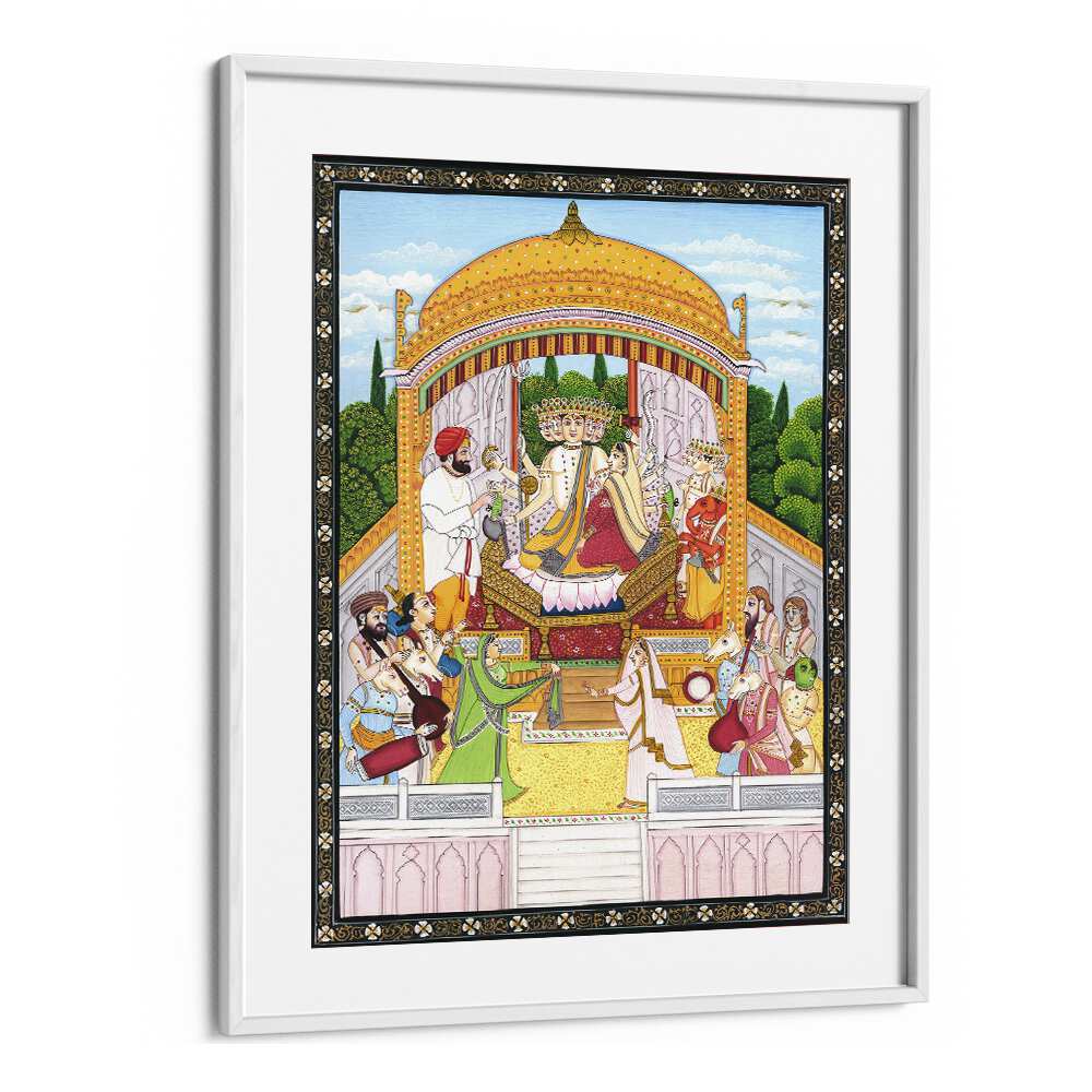 PANCHMUKHI SHIVA, INDIAN ART PAINTINGS showcase Lord Shiva's five faces in a stunning framed artwork, perfect for decor.