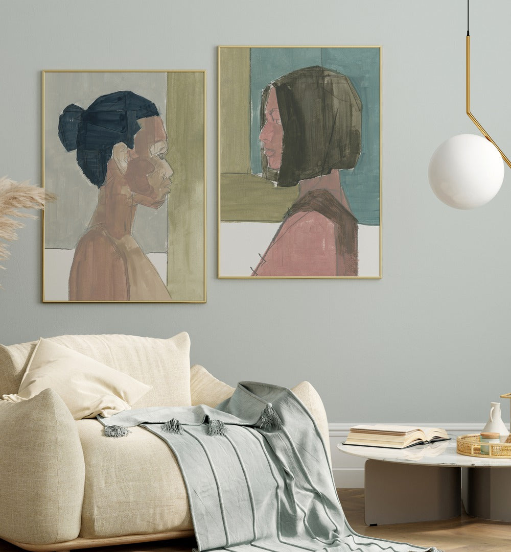 Enhance your decor with the PARALLEL CONNECTIONS SET, SET OF 2 PAINTINGS, showcasing modern elegance in your space.