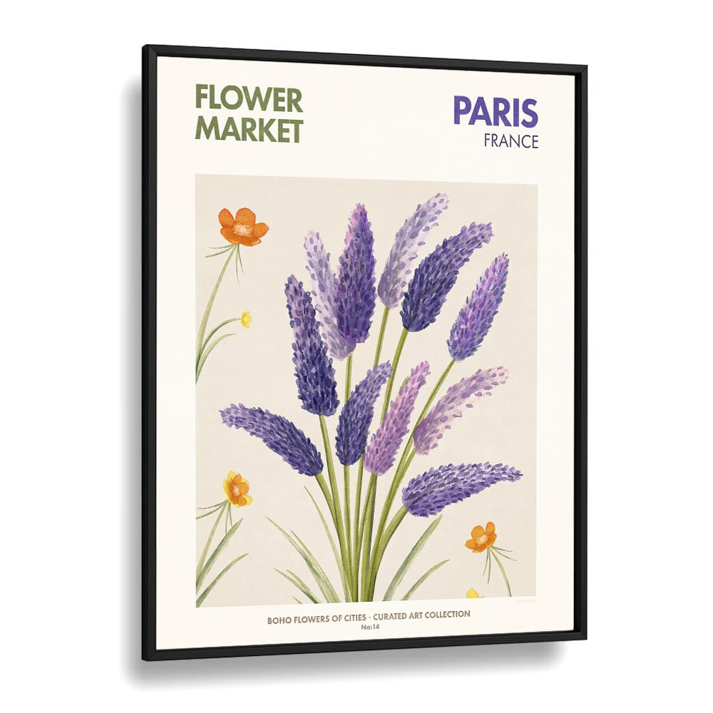 Vibrant lavender and floral design from the PARIS - FLOWERMARKET, FLORAL FLOWER PAINTINGS collection by Emel Tunaboylu.