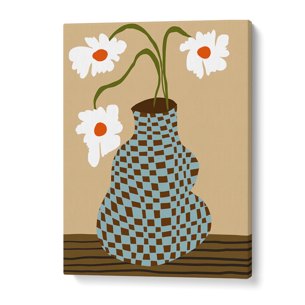 Party Floral Pottery, Botanical Art Paintings Artwork in Gallery Wrap