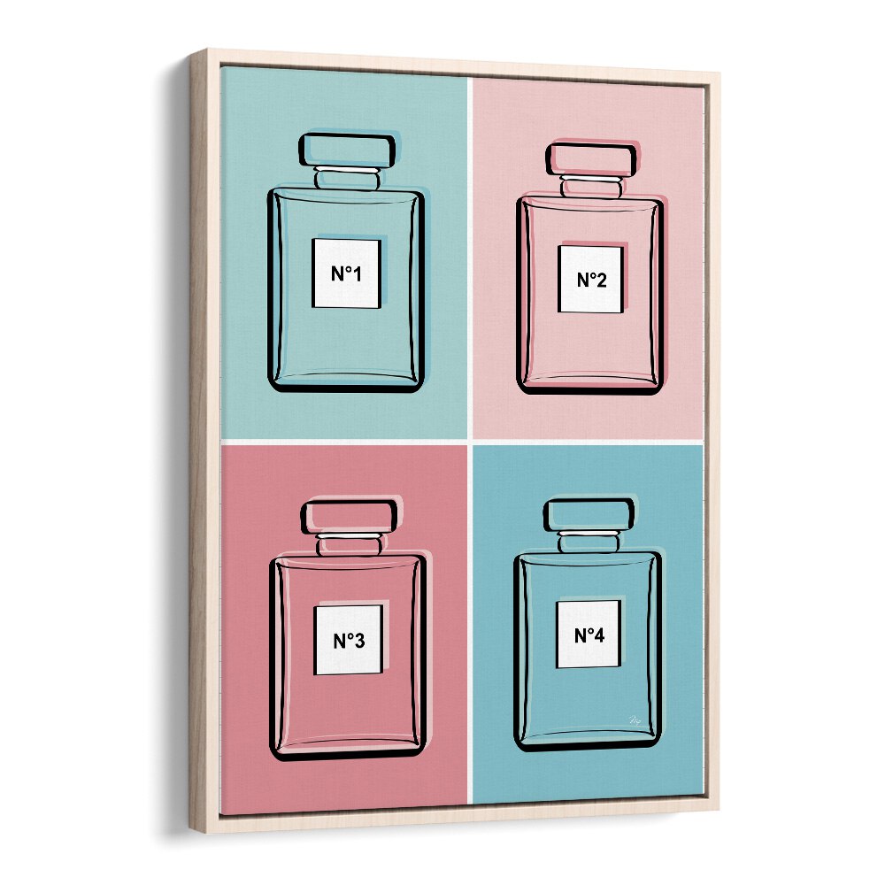 Transform your space with PASTEL PERFUMES, FASHION POSTERS by Martina, featuring elegant fragrance bottle art.