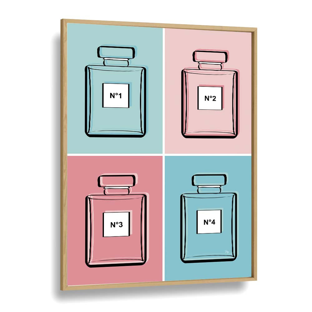 Pastel Perfumes fashion posters showcase elegant perfume bottles, enhancing any interior with style and charm.