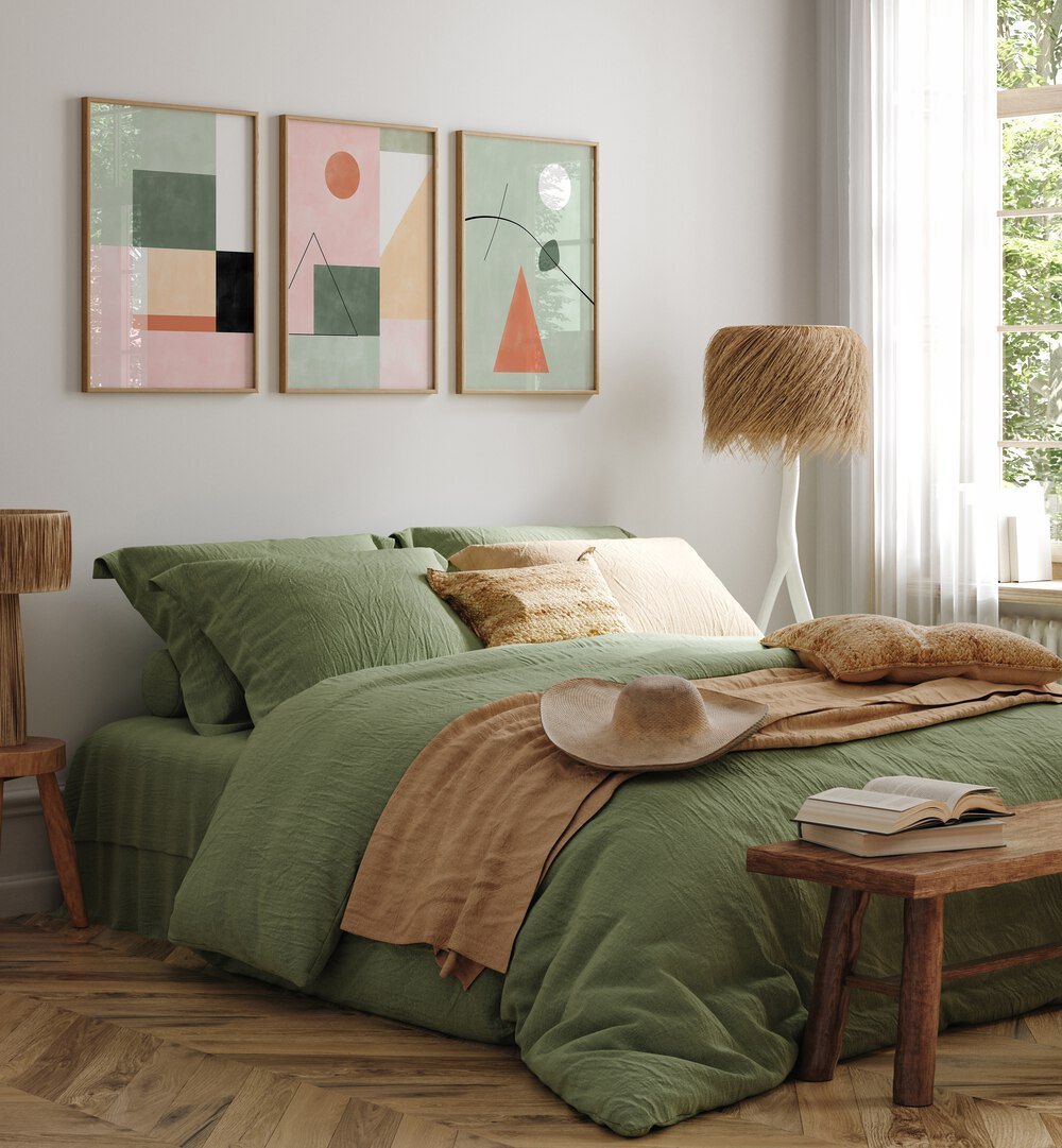 Brighten your space with the PASTEL PARADISE SET, SET OF 3 PAINTINGS, adding tranquility and sophistication to your décor.