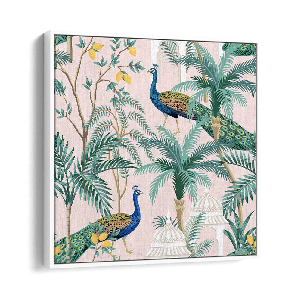 Vibrant PEACOCK IN MANGO GARDEN, INDIAN ART PAINTINGS, showcasing nature's beauty from Ambika Aam Bagicha.