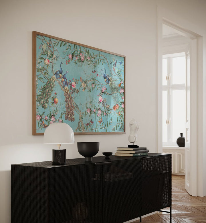 Elegant PEACOCK BLOSSOM, INDIAN ART PAINTINGS showcase vibrant colors and traditional artistry, enhancing your space beautifully.