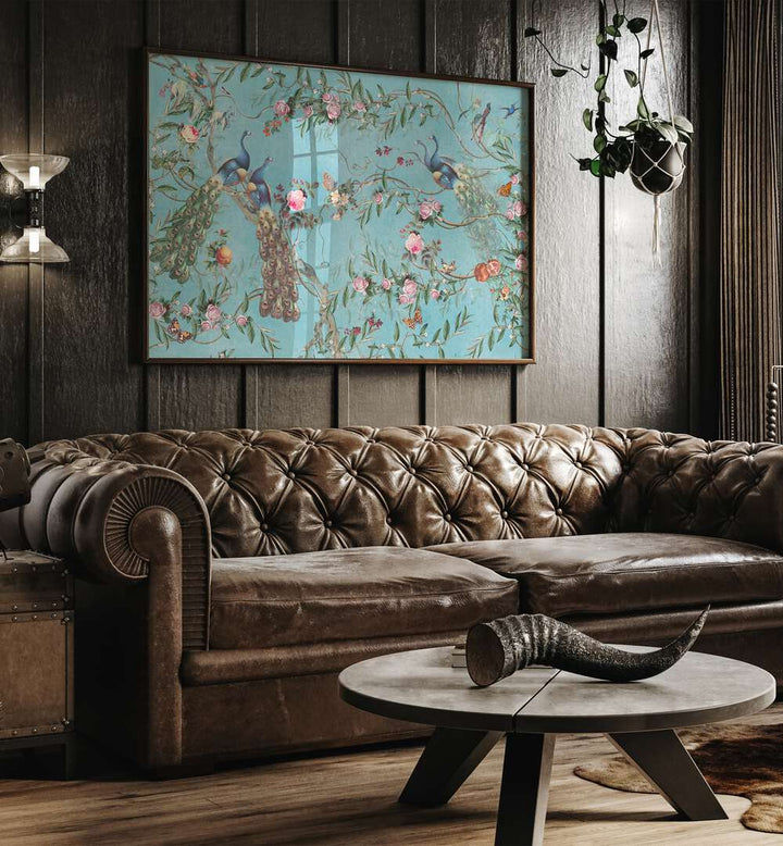 Elegant Peacock Blossom, Indian art paintings beautifully enhance any space with traditional artistry and vibrant colors.