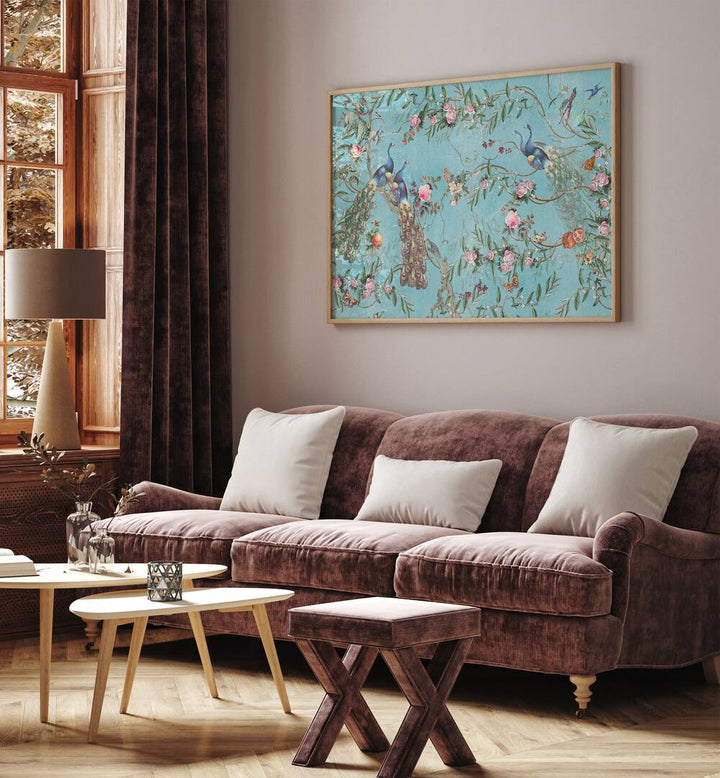 Elegant Peacock Blossom Indian Art Paintings brighten up any space, celebrating traditional artistry and culture.