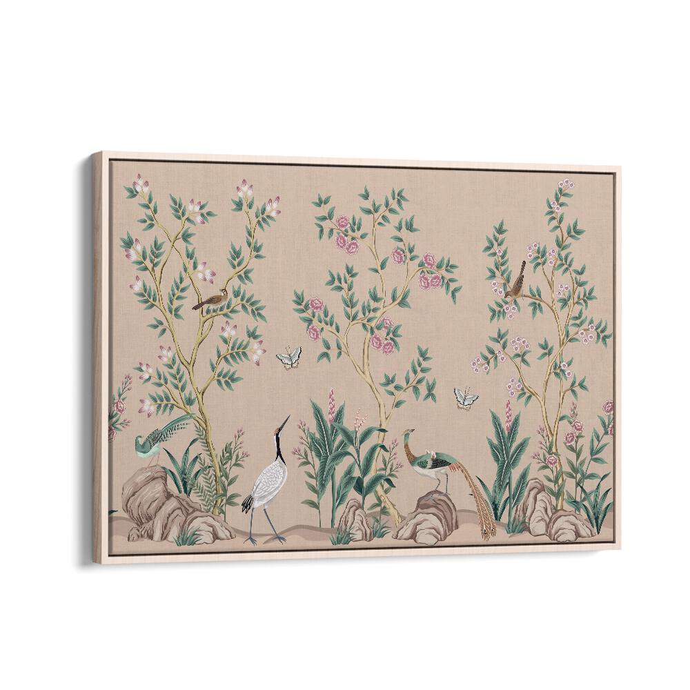 Vibrant PEACOCKS AND BIRDS IN FLOWER GARDEN II, INDIAN ART PAINTINGS enrich your space with natural beauty and elegance.