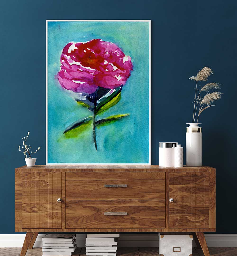 PEONY II , FLORAL FLOWER PAINTINGS