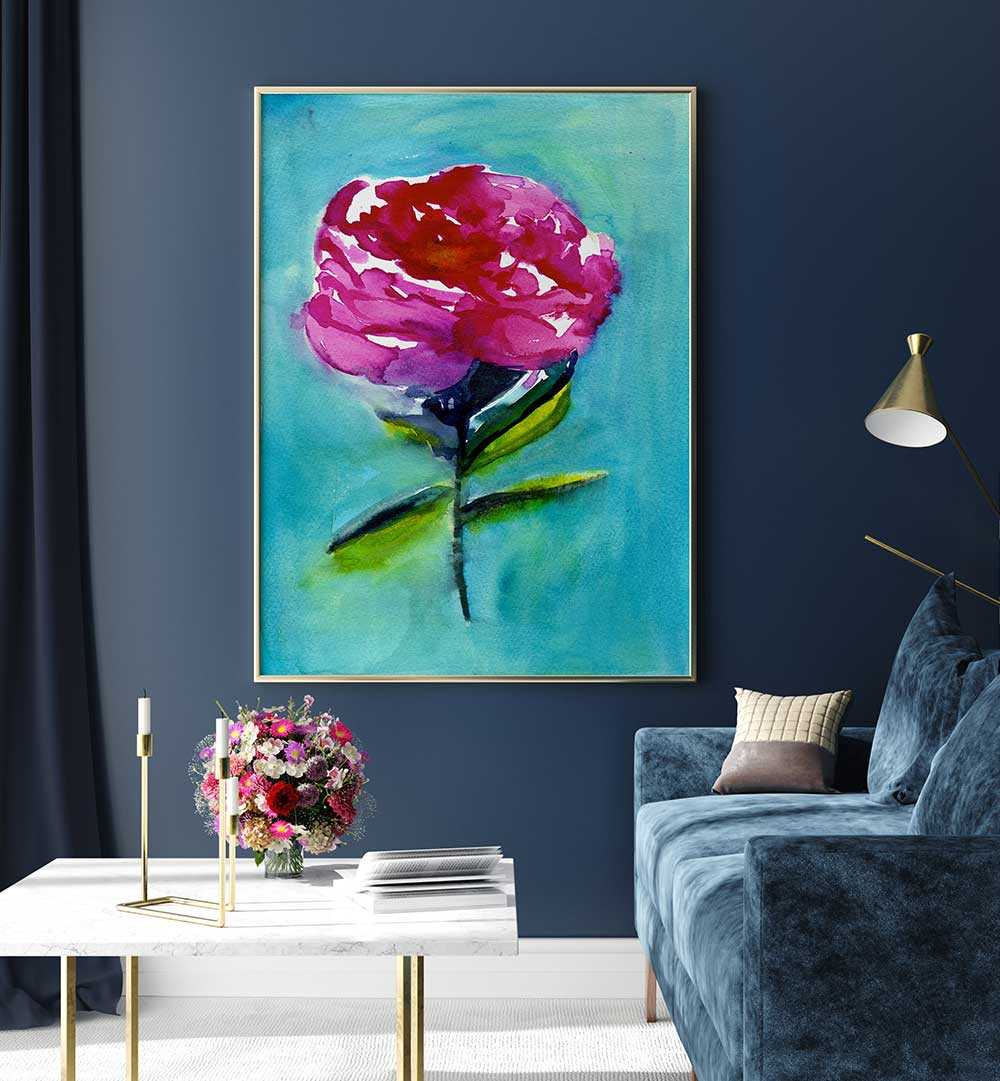 PEONY II , FLORAL FLOWER PAINTINGS
