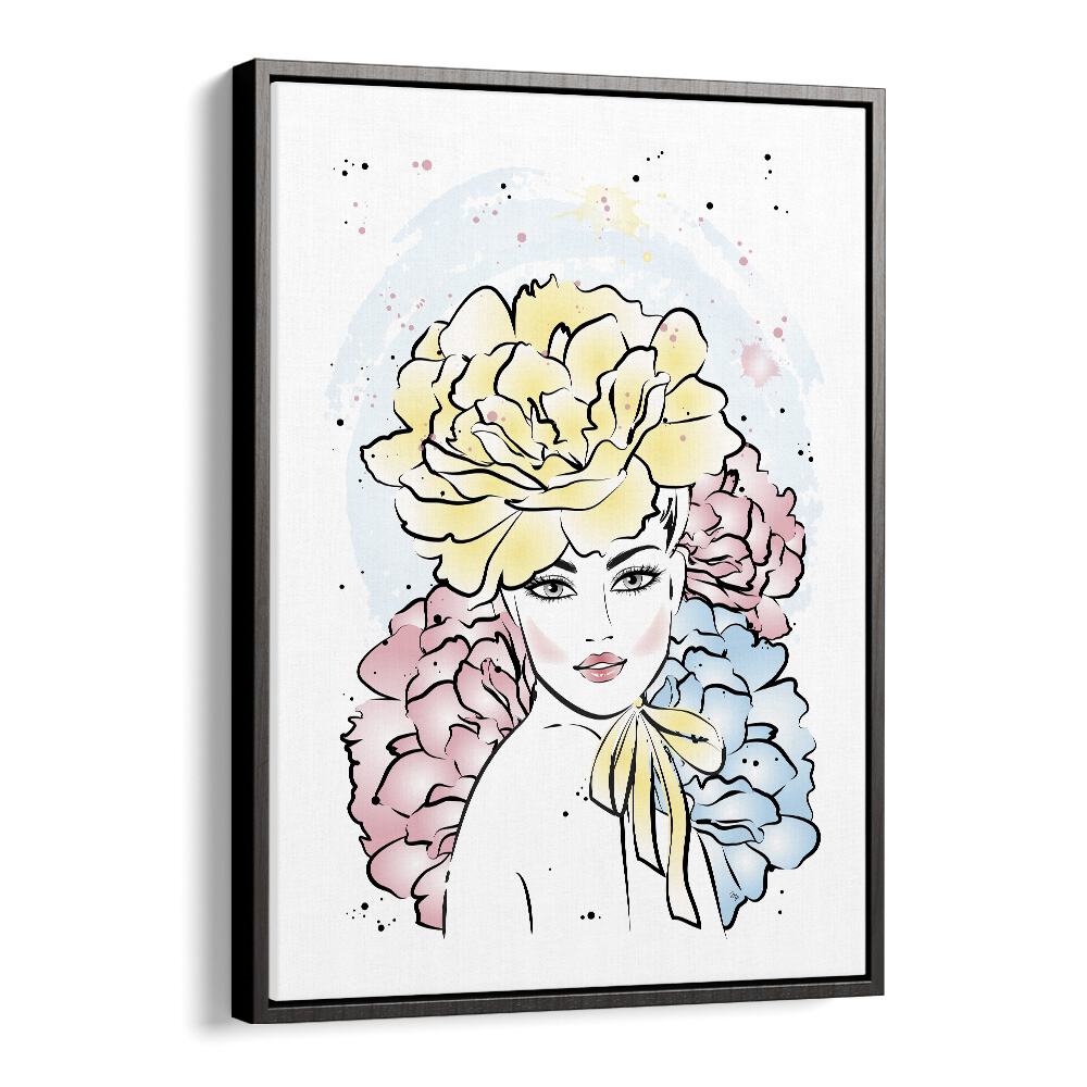 Elegant "Peony Girl" fashion poster by Martina, featuring a stunning floral design to enhance your living space.