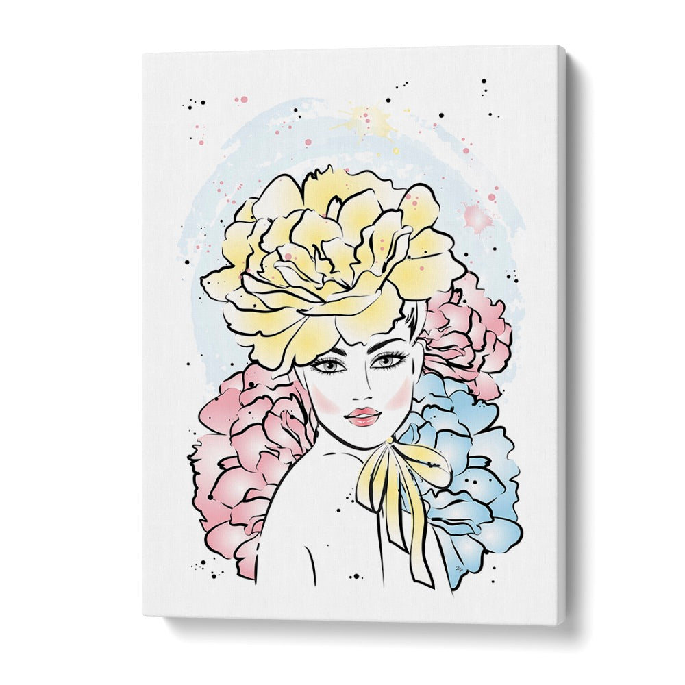 Stunning "Peony Girl" wall art by Martina Fashion Paintings, perfect for chic decor. Explore PEONY GIRL, FASHION POSTERS.