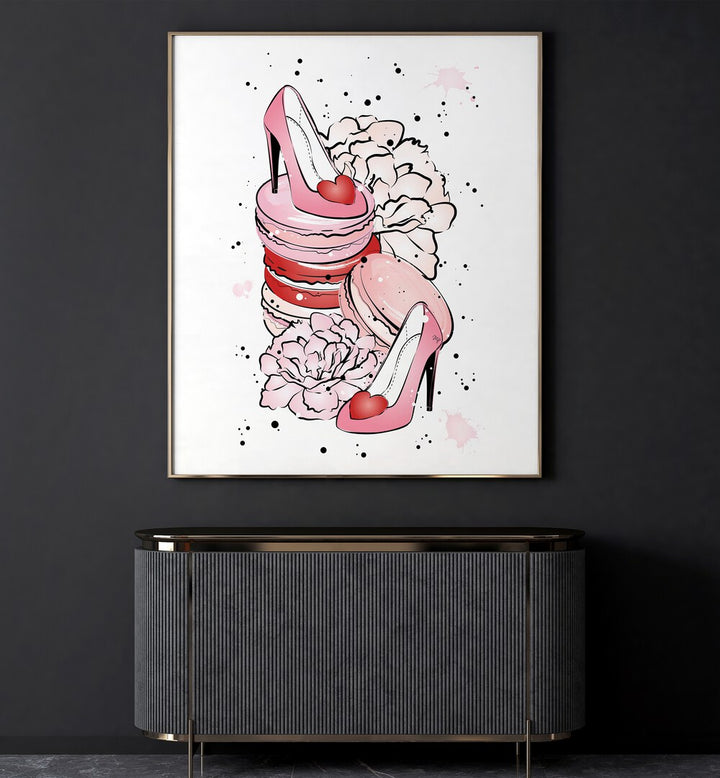 Stylish PEONY HEELS artwork by Martina, perfect for fashion posters and enhancing your decor.