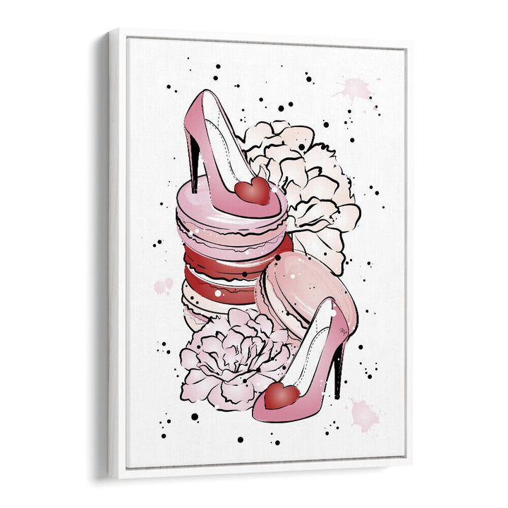 Stylish PEONY HEELS and floral accents create a chic fashion poster by Martina, perfect for art lovers.