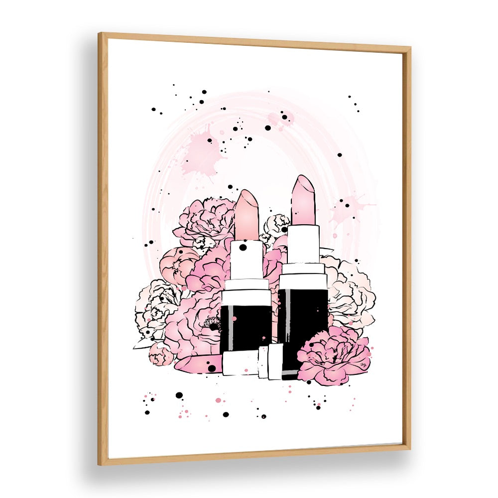 Stylish PEONY LIPSTICKS , FASHION POSTERS canvas by Martina Fashion Paintings, perfect for elegant wall décor.