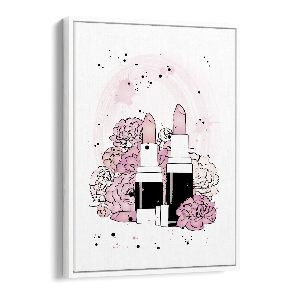 Stylish PEONY LIPSTICKS canvas print by Martina, perfect for adding elegance to your wall décor. FASHION POSTERS collection.