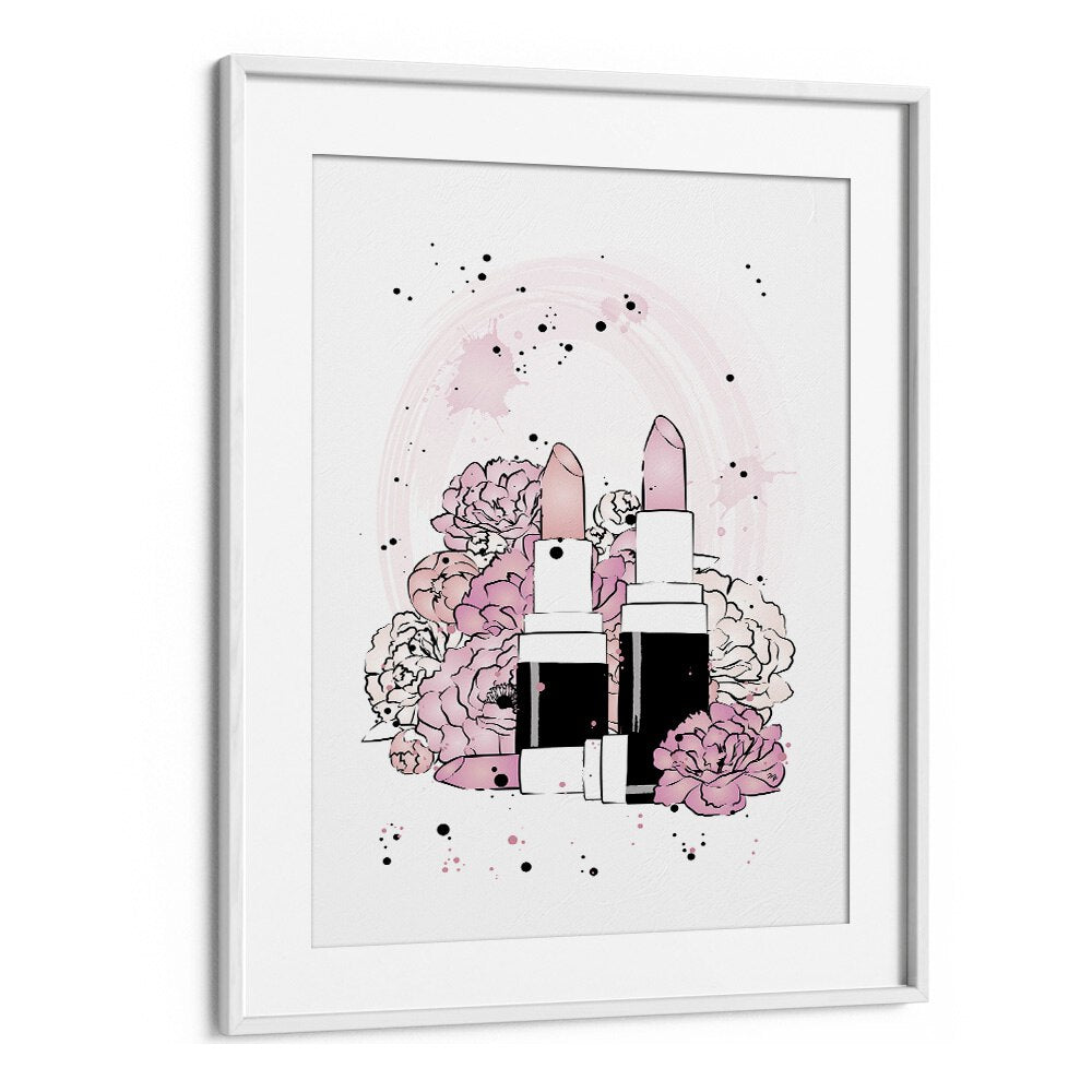 Elegant PEONY LIPSTICKS fashion poster by Martina, perfect for transforming your wall décor with vibrant beauty.