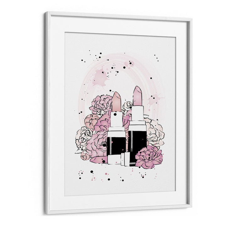 Elegant PEONY LIPSTICKS fashion poster by Martina, perfect for transforming your wall décor with vibrant beauty.