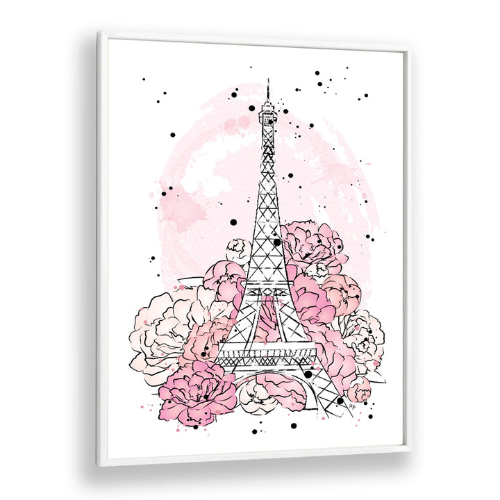 Stylish PEONY PARIS fashion posters featuring the Eiffel Tower and pink peonies, perfect for elegant home décor.