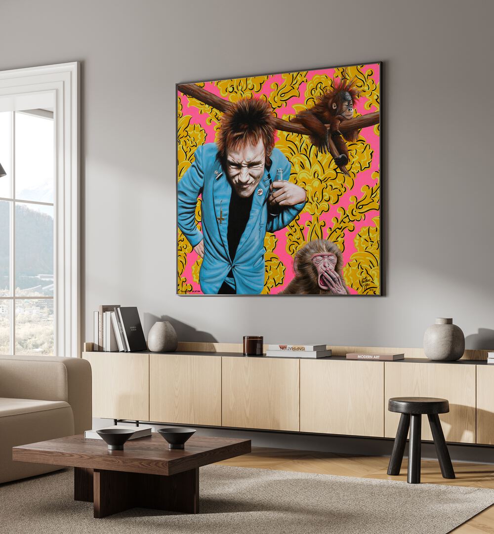 Vibrant "Permanent Vacation" cartoon art by Christian Beijer, perfect for a creative living space.