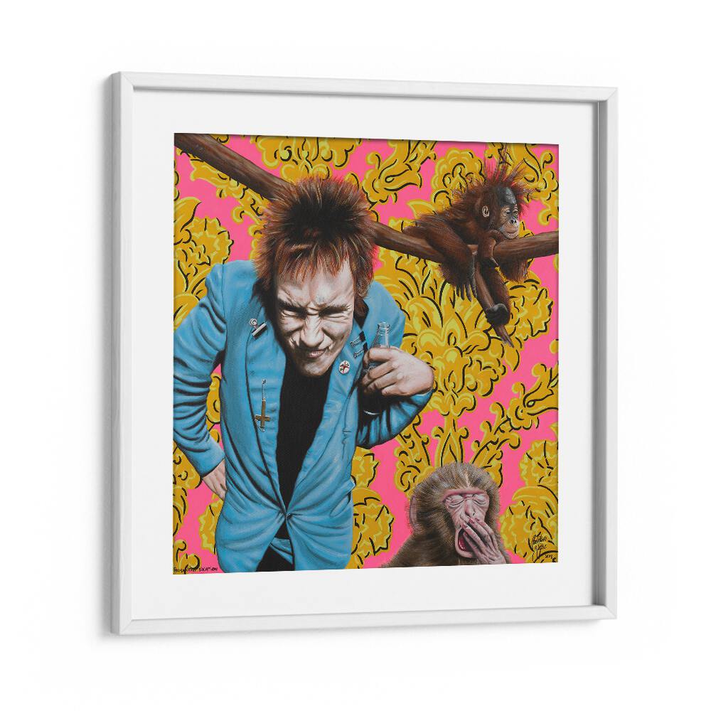 Colorful "PERMANENT VACATION, CARTOON ART" by Christian Beijer, framed to enhance your creative space.
