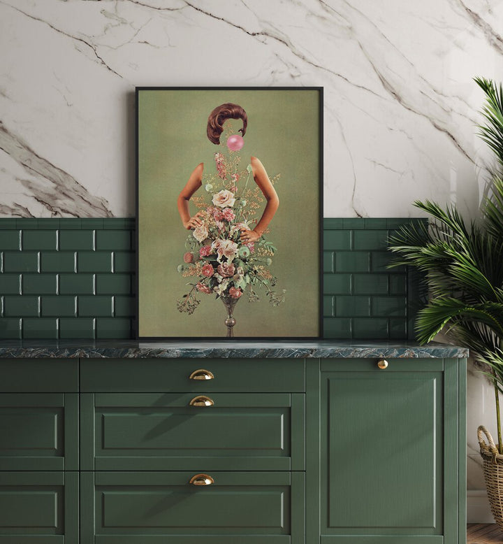 Petal Skirt and Pink Pop Surreal Painting showcases vibrant floral elements, embodying surreal art by Vertigo Artography.