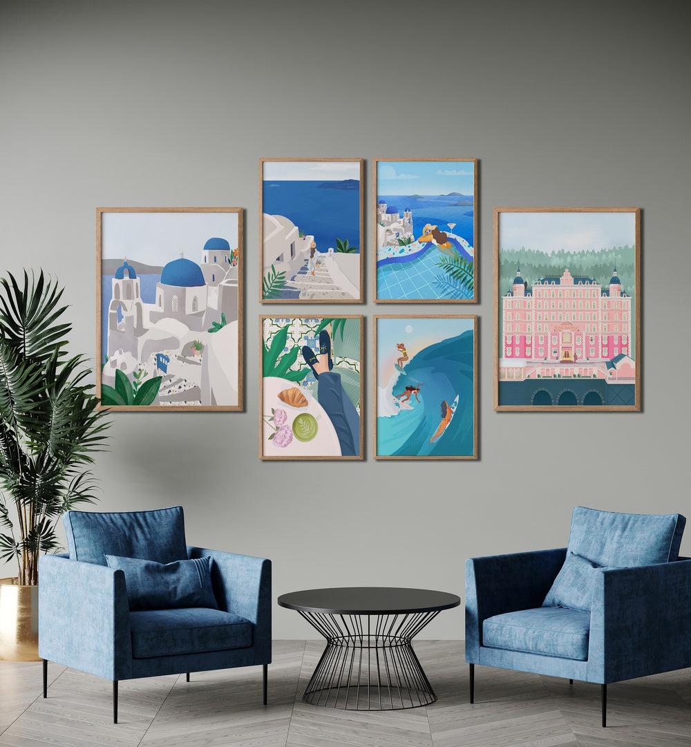 Stylish PETRA LIDZE GALLERY WALL featuring vibrant framed art prints, perfect for any modern home decor.