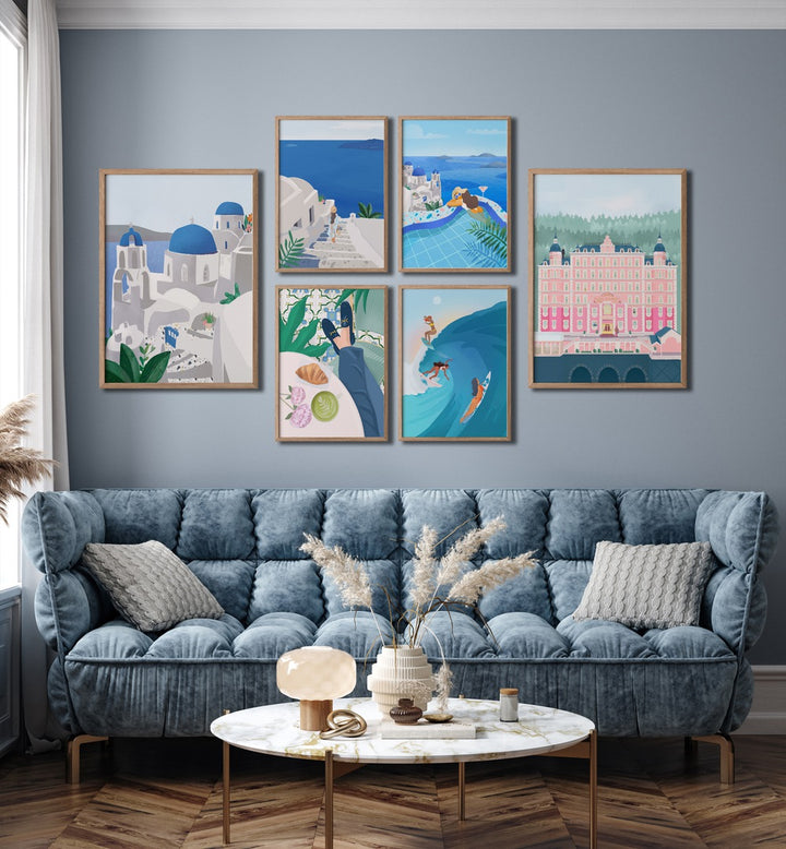 Elegant PETRA LIDZE GALLERY WALL showcasing vibrant art prints, perfect for stylish gallery walls in any home.