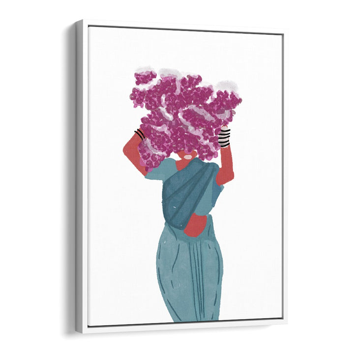 Phoolwalis Of India II By Shreya Roy Chowdary, Indian Art Paintings Artwork in White Floater Frame