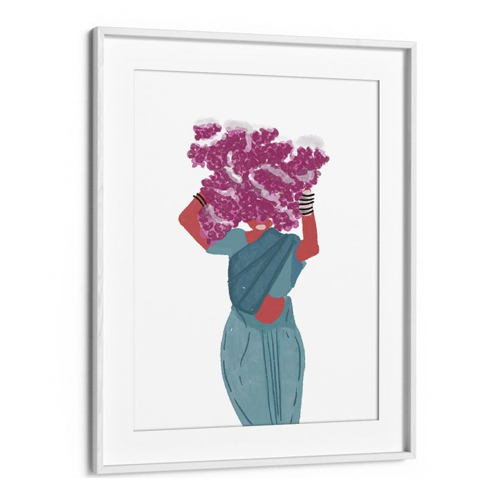 Phoolwalis Of India II By Shreya Roy Chowdary, Indian Art Paintings Artwork in White Frame With Mount