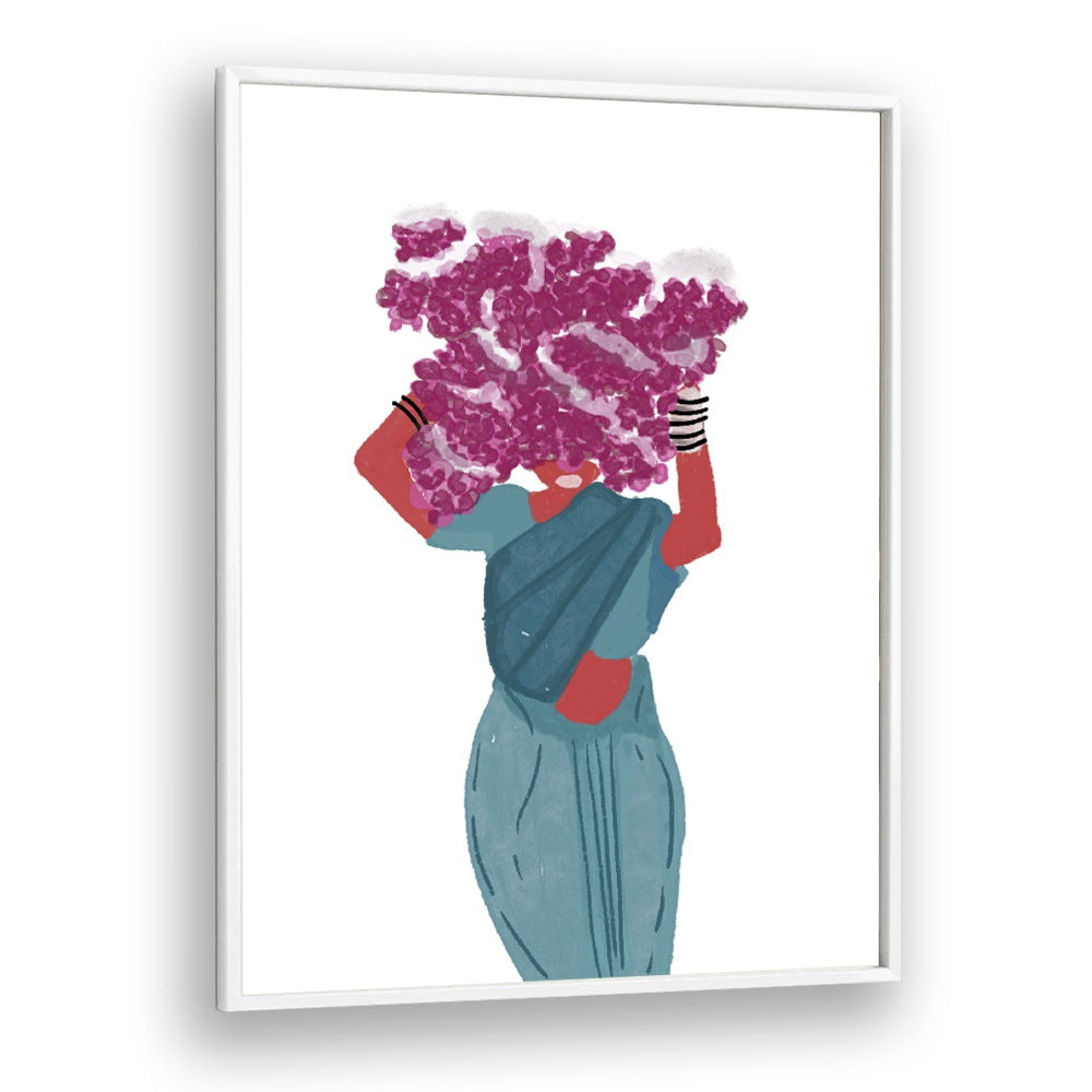 Phoolwalis Of India II By Shreya Roy Chowdary, Indian Art Paintings Artwork in White Plain Frame