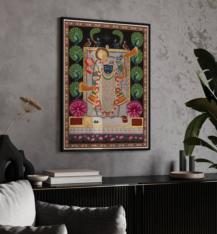 PICHWAI ART II, INDIAN ART PAINTINGS showcase vibrant spirituality and tradition, enhancing your space elegantly.