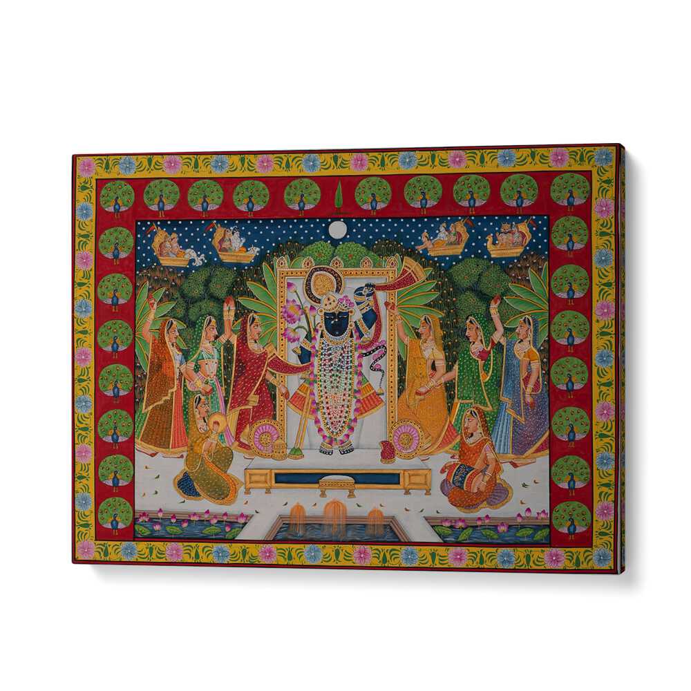Experience vibrant PICHWAI ART VI, INDIAN ART PAINTINGS showcasing Rajasthan's rich cultural heritage and artistry.