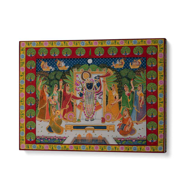 Experience vibrant PICHWAI ART VI, INDIAN ART PAINTINGS showcasing Rajasthan's rich cultural heritage and artistry.