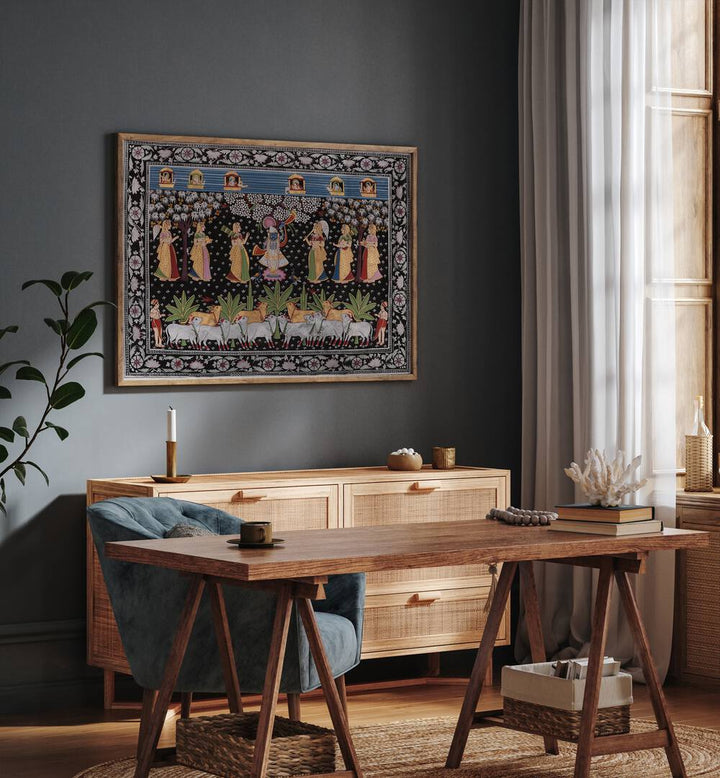 PICHWAI ART VII, INDIAN ART PAINTINGS showcase intricate craftsmanship, enriching your space with cultural elegance.