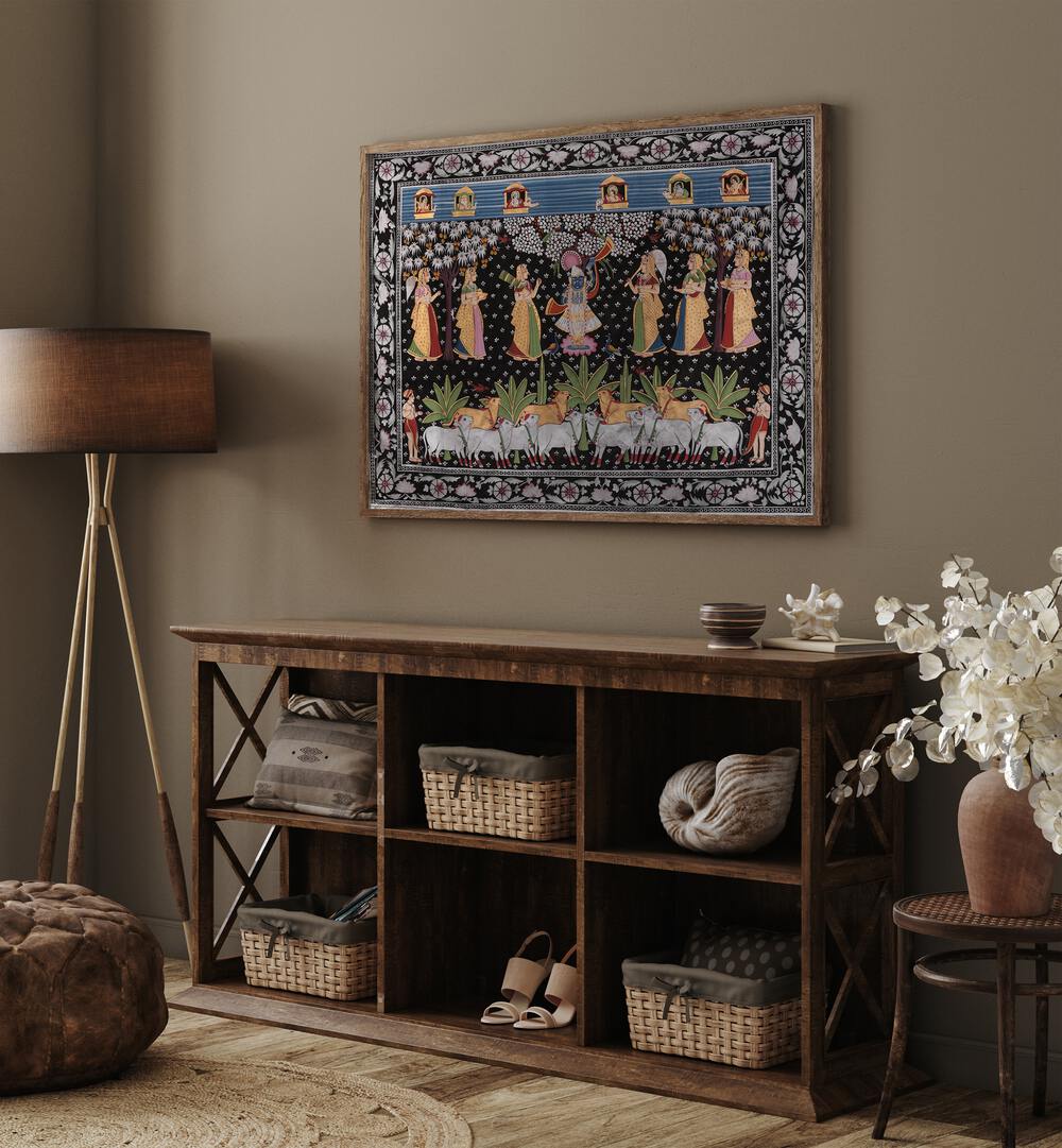 Elegant PICHWAI ART VII, INDIAN ART PAINTINGS showcasing rich cultural heritage, perfect for enhancing your decor.