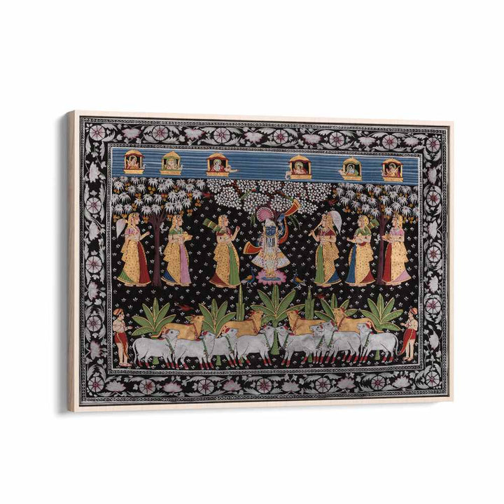 PICHWAI ART VII, INDIAN ART PAINTINGS features vibrant scenes of Indian culture, beautifully framed for your space.