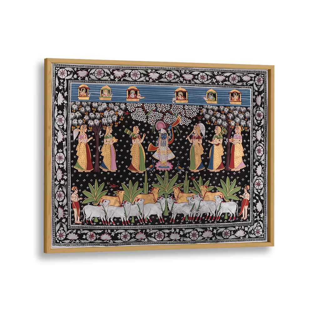Colorful PICHWAI ART VII, INDIAN ART PAINTINGS showcase intricate craftsmanship and rich Indian cultural heritage.