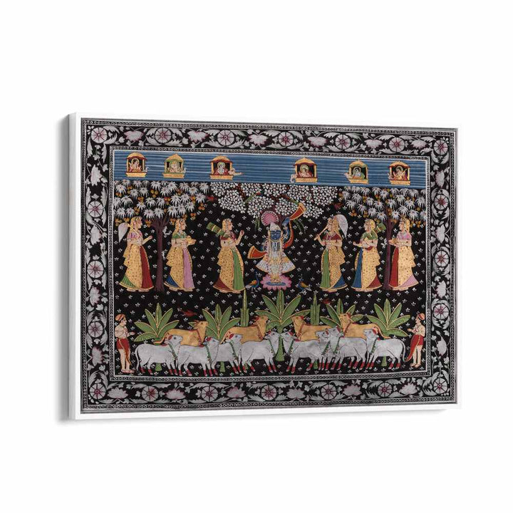 PICHWAI ART VII, INDIAN ART PAINTINGS showcase intricate craftsmanship and vibrant cultural heritage in a stunning frame.