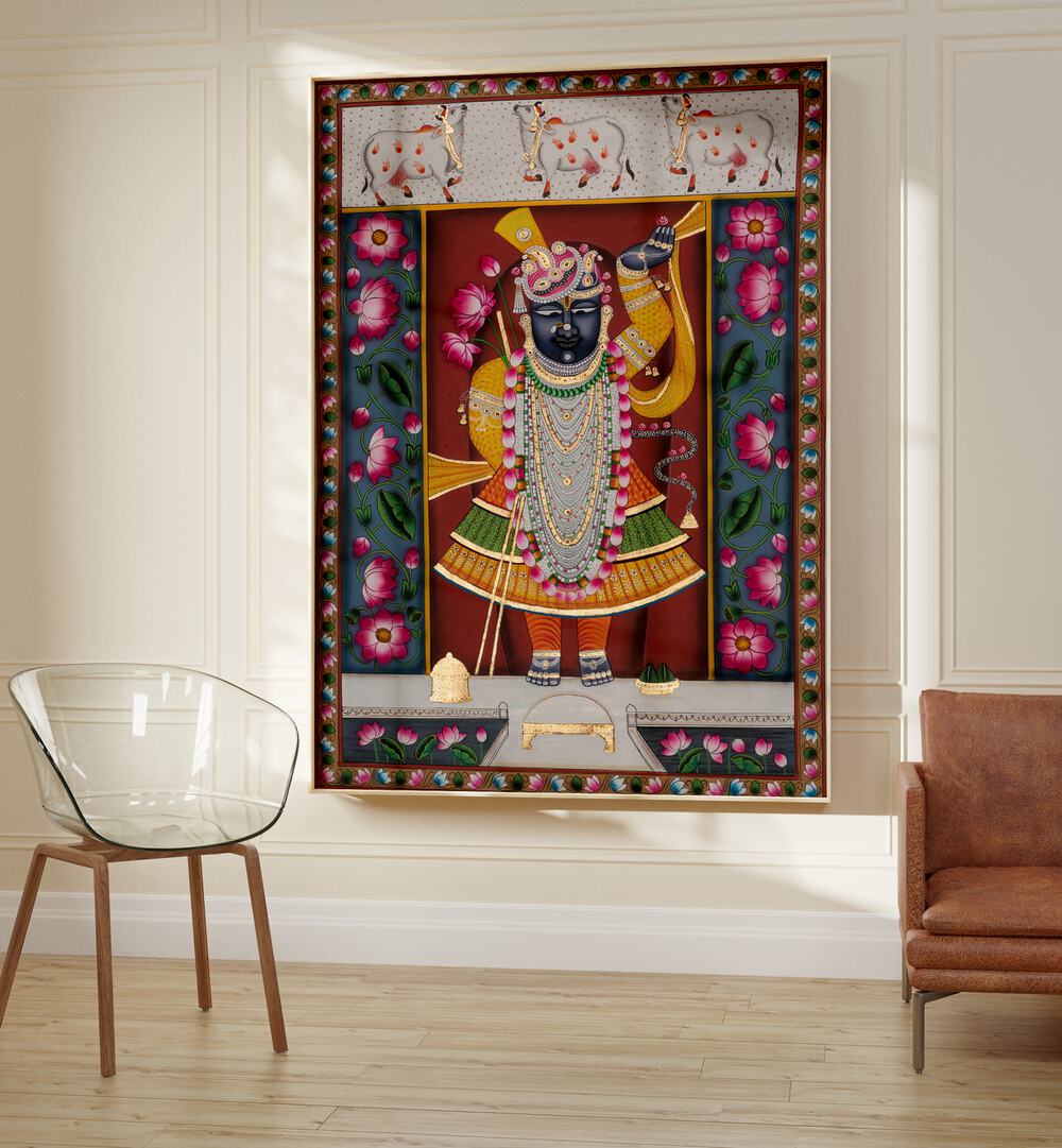 Vibrant PICHWAI I, INDIAN ART PAINTINGS showcasing Indian heritage, perfect for enhancing your space's cultural essence.