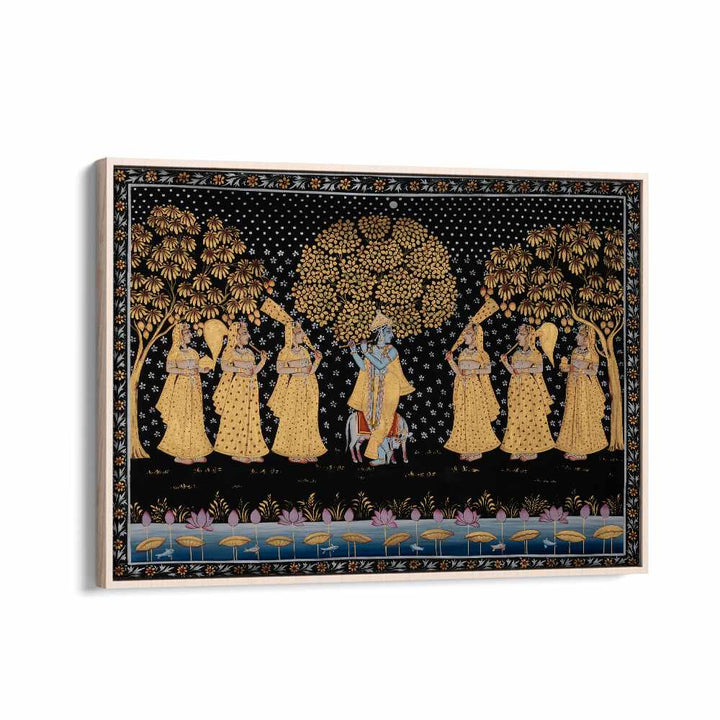 Discover PICHWAI PAINTINGS V, INDIAN ART PAINTINGS, showcasing divine tales with vibrant colors and intricate details.