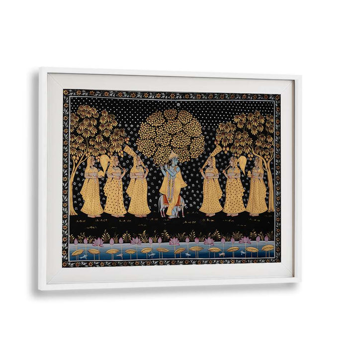 Explore the beauty of PICHWAI PAINTINGS V, INDIAN ART PAINTINGS, showcasing divine tales and vibrant traditions.