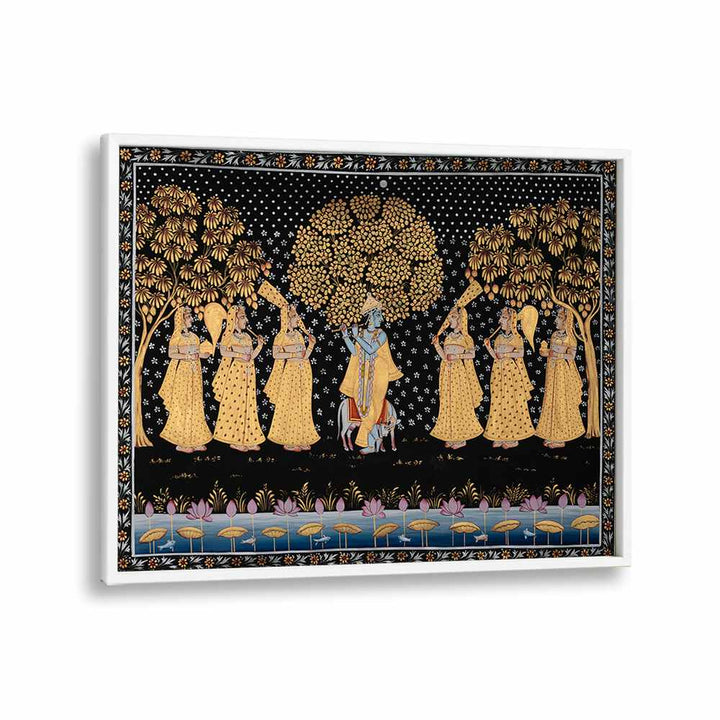 Discover stunning PICHWAI PAINTINGS V, INDIAN ART PAINTINGS, showcasing divine tales from Nathdwara's rich tradition.