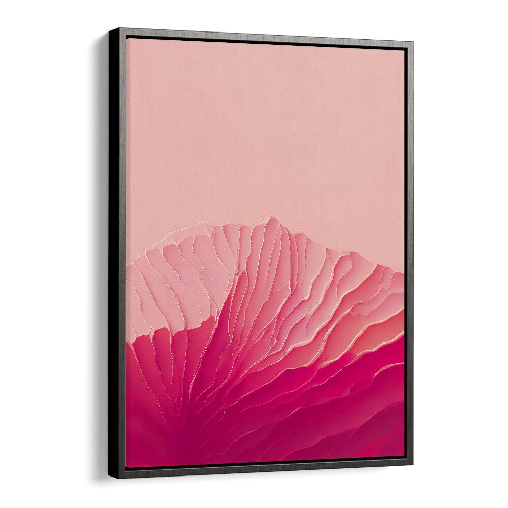 Pink Coral Fashion Art Artwork in Black Floater Frame