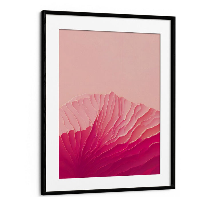 Pink Coral Fashion Art Artwork in Black Frame With Mount