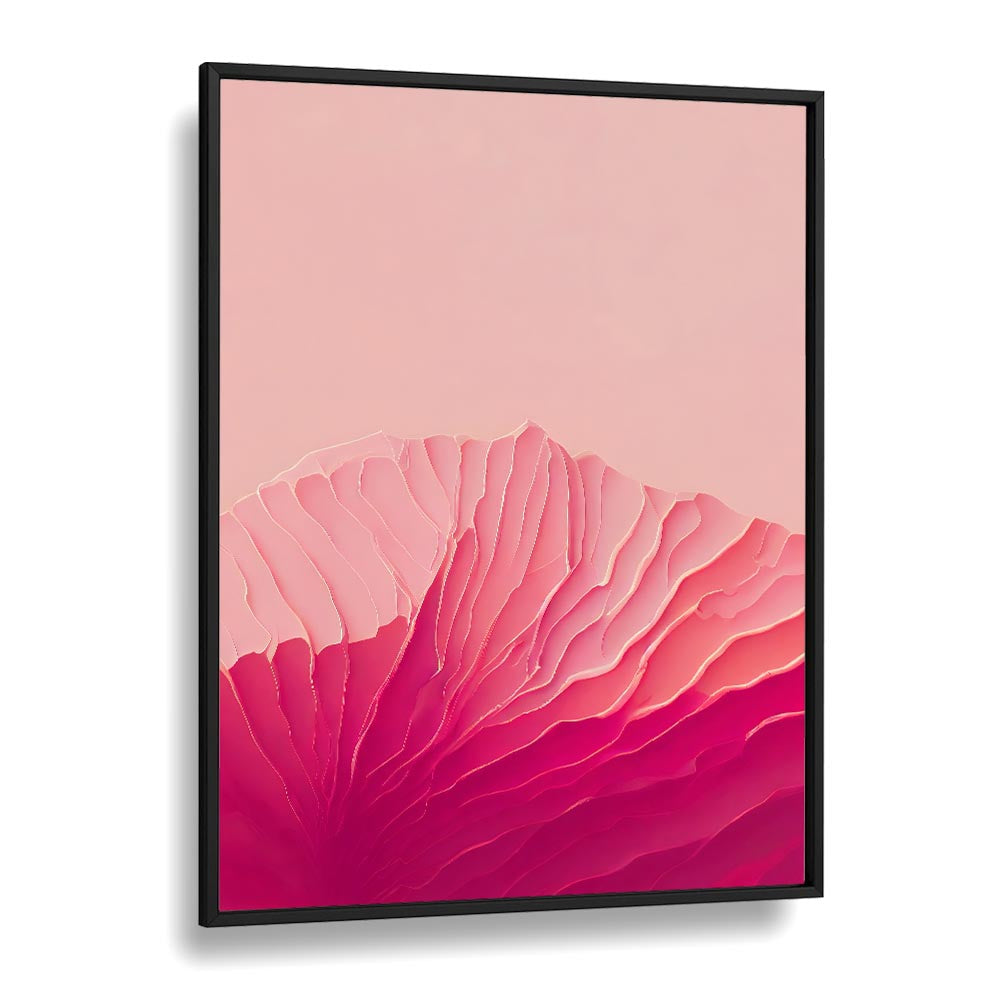Pink Coral Fashion art Artwork in Black Plain Frame