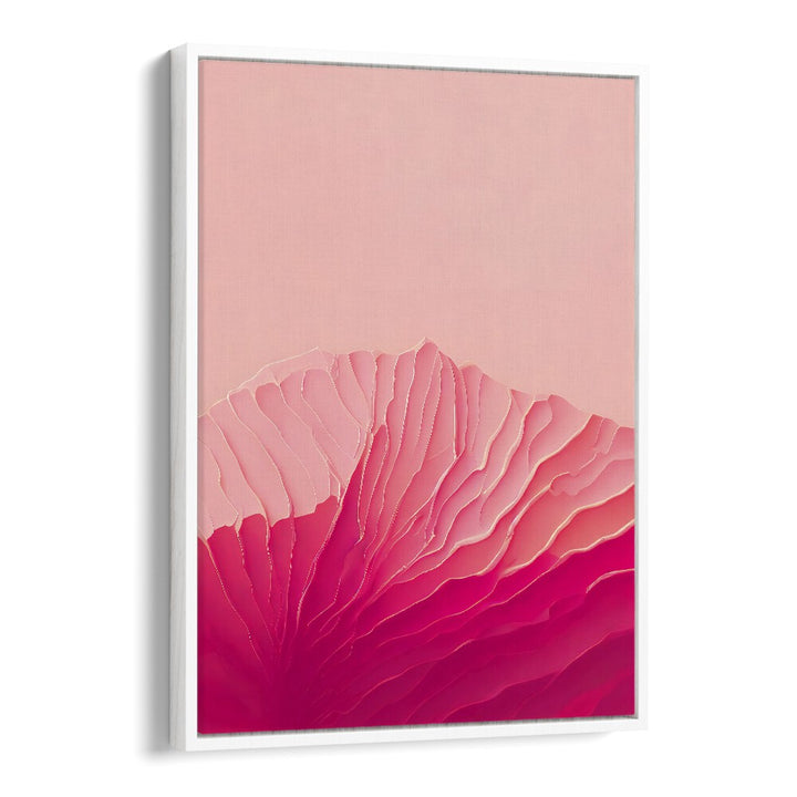 Pink Coral Fashion art painting Artwork in White Floater Frame