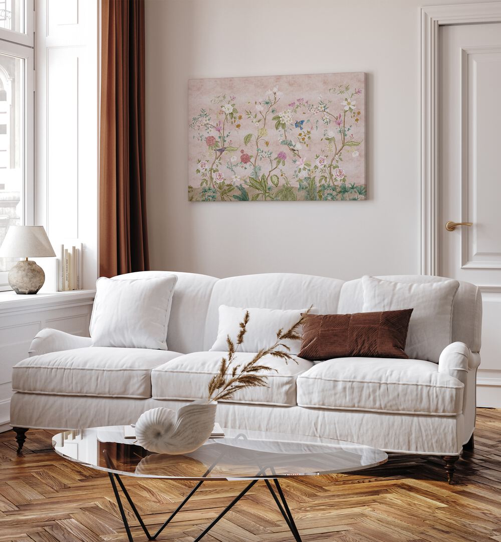 Brighten your space with PINK FLORAL, INDIAN ART PAINTINGS, showcasing vibrant Indian artistry and elegance.