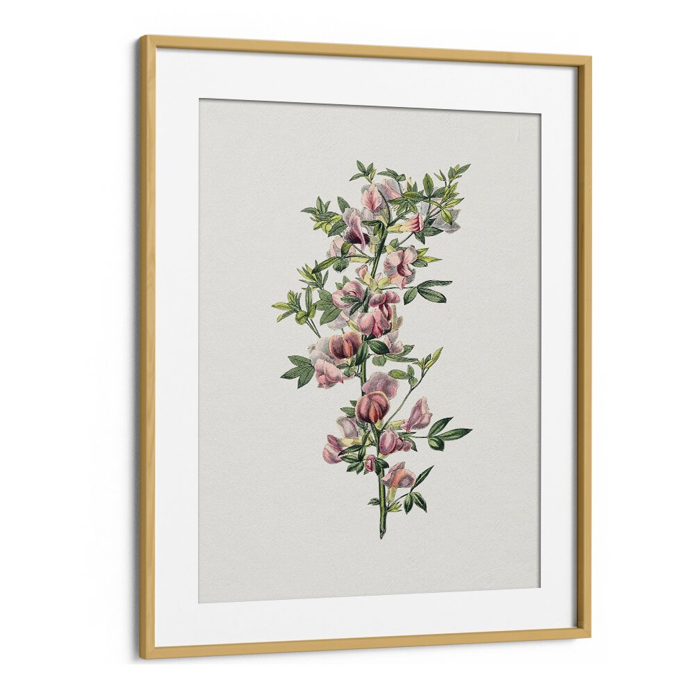 Charming PINK FLOWER II, FLORAL FLOWER PAINTINGS in an oak frame, perfect for adding elegance to your space.