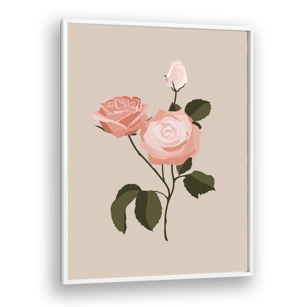 Elegant PINK ROSE I, FLORAL FLOWER PAINTINGS showcasing vibrant pink roses, perfect for enhancing any space.